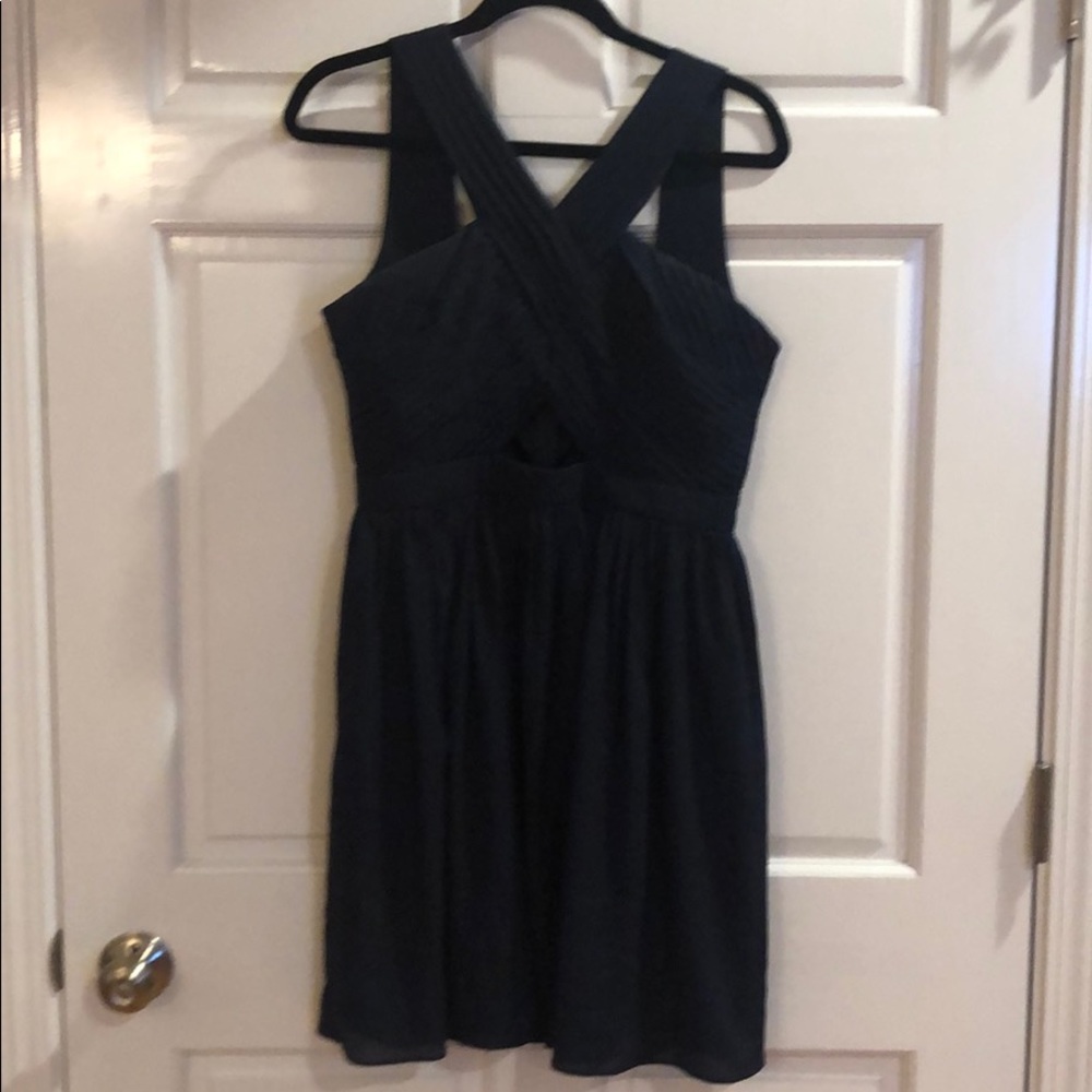 Navy blue keyhole dress